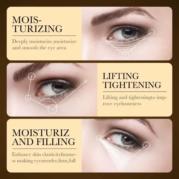 Crème pour les yeux à l'acide hyaluronique et à l'or 24 carats