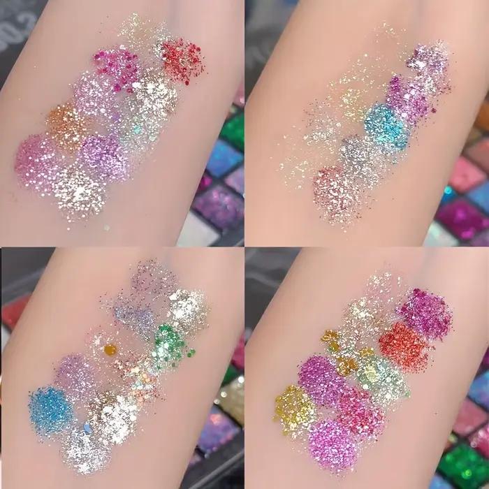 Palette de fards à paupières et scintillants de 40 couleurs avec paillettes dorées