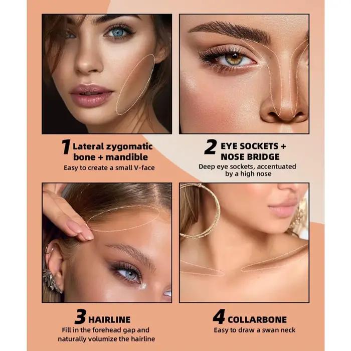 Palette de contour de poudre de 9 couleurs