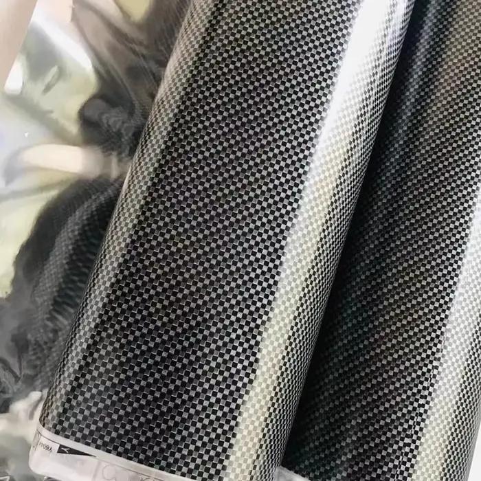 Film hydrographique noir en Fiber de carbone, vinyle de transfert d'eau à Base universelle pour intérieur de voiture, bricolage tous les arrière-plans compatibles 76