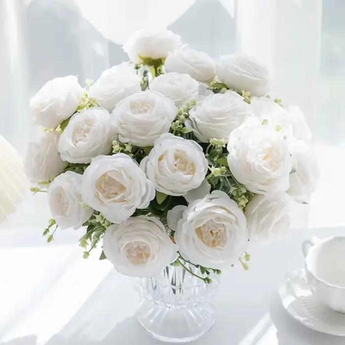 Fleurs artificielles pivoine maison chambre bonsaï décoration festival couronnes mariage photographie fond mur accessoires Brouque