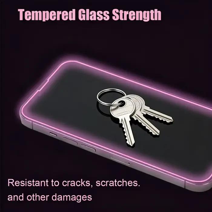 NNBILI Lot de 3 protections d'écran HD rose phosphorescentes pour iPhone 17 16 15 14 13 12 11 Pro Max 17e 16e – Indispensable pour les nocturnes