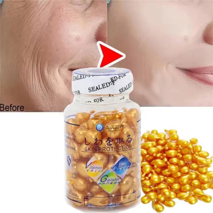 Capsules d'extrait de vitamine E pour rides instantanées