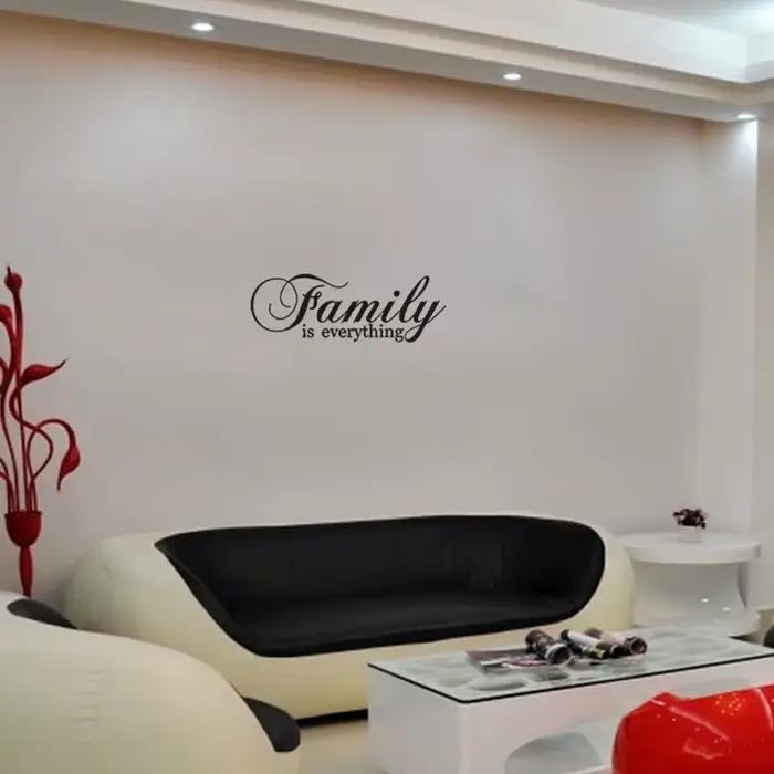 Autocollant mural inspirant « Family Is Rverything » pour salon, chambre à coucher, décoration de la maison, autocollants de porte, affiche