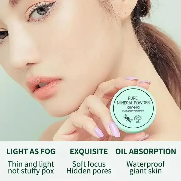Poudre libre de réglage 3 couleurs, éclaircissante longue durée, contrôle de l'huile, rafraîchissante, sensation nue, maquillage naturel clair, cosmétique
