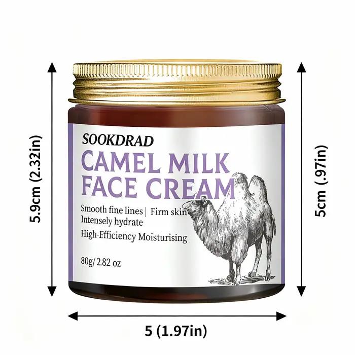 Crème pour le visage au lait de chameau, hydratation intense, texture lisse, pour tous types de peau, 80g/2.82oz, indispensable au quotidien