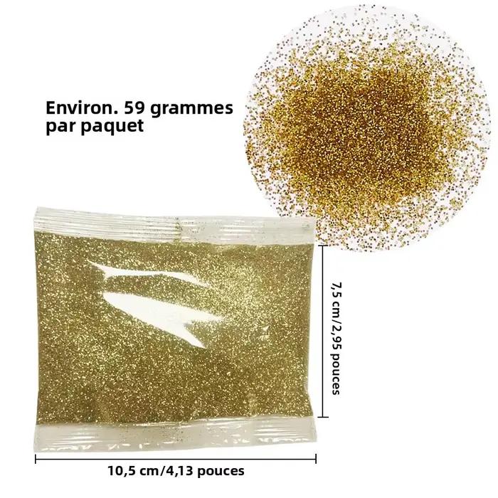 Poudre à paillettes fines pour nail art, body art et bijoux, vrac 50g, brillante et facile à appliquer, pour diverses applications artistiques et décoratives