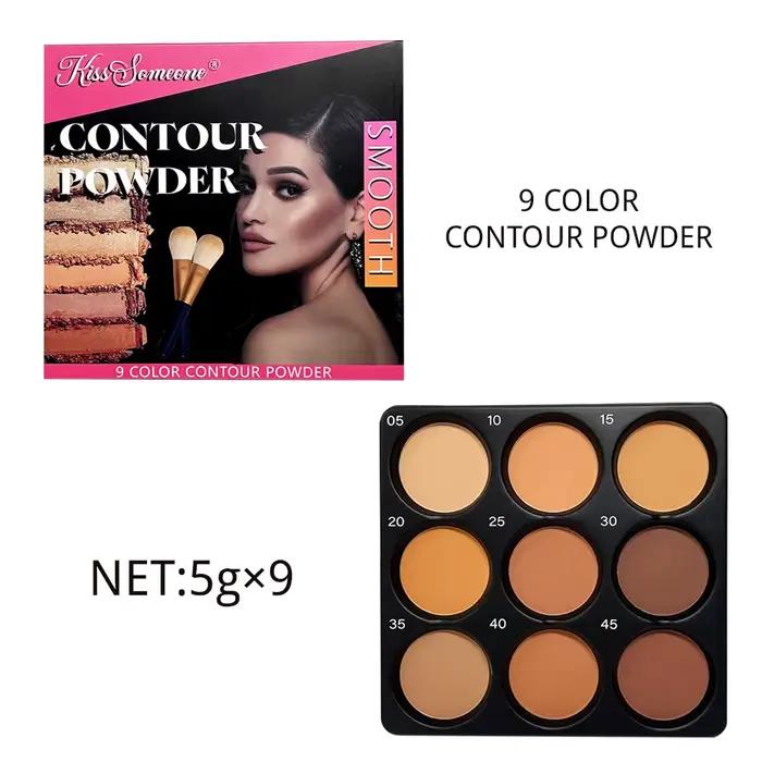 Palette de contour de poudre de 9 couleurs