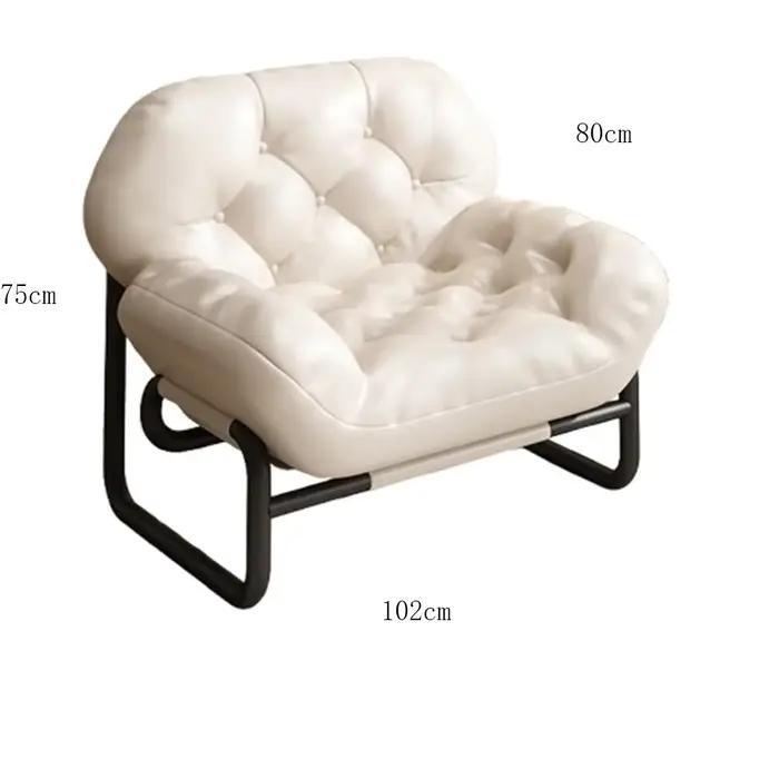 Bras en cuir chaises modernes repose-pieds Balcon Kawaii chambre blanche canapé simple chaises Relax minimaliste méditation Sedia meubles