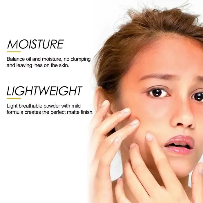 Poudre solide solaire SPF 50 - Poudre fixante minérale waterproof pour le visage, contrôle du sébum et fini mat, effet pores invisibles