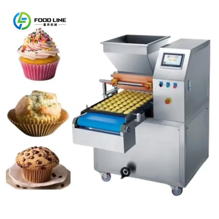 Machine automatique de distribution de pâte à brownie personnalisée et efficace, machine à cupcakes, machine de portionnement de muffins pour boulangerie et usine de desserts