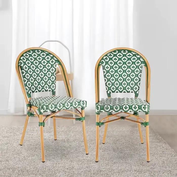 Chaise de jardin empilable en rotin, mobilier d'extérieur, Patio personnalisé, chaise en rotin de Style français