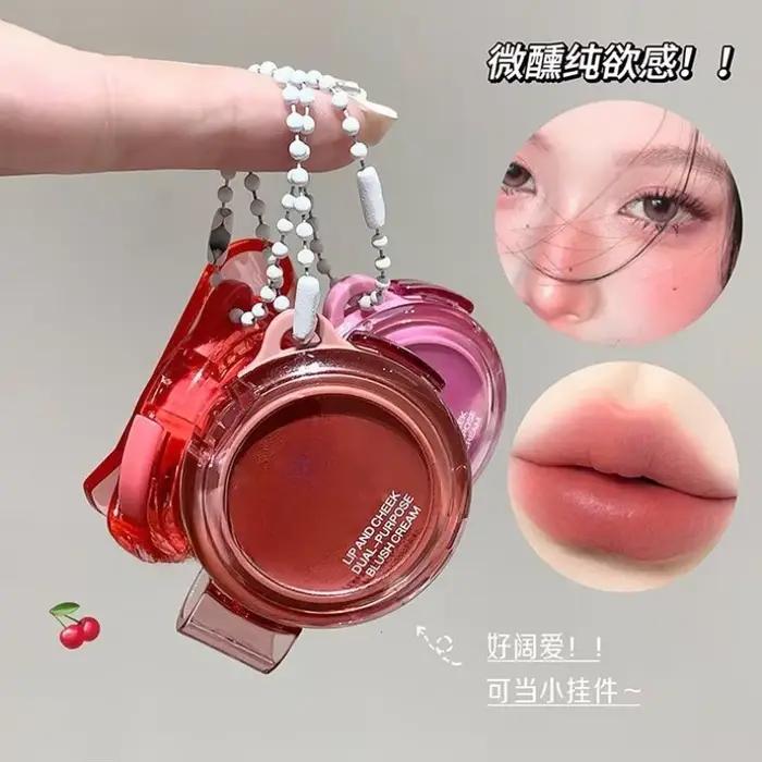 Fard à joues crème mat rose violet multi-usage pour lèvres et joues, rouge à lèvres monochrome, blush illuminateur pour le visage, maquillage facile à appliquer