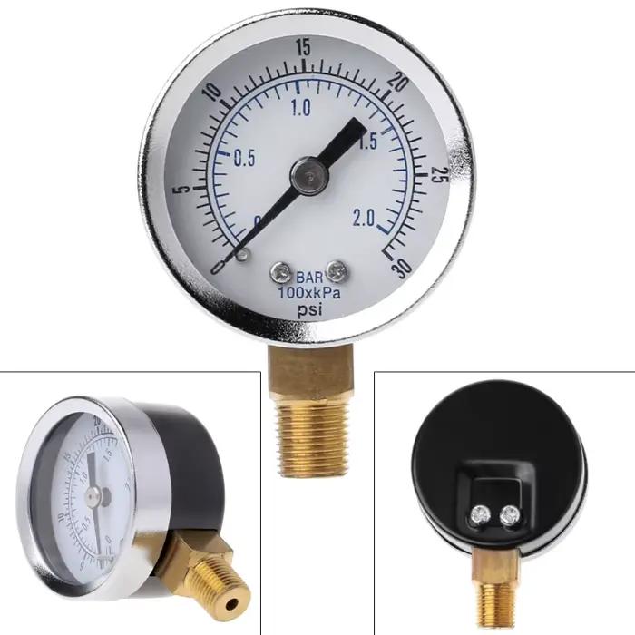 Manomètre utilitaire 0-30psi 0-2bar, jauge hydraulique basse pression, double échelle