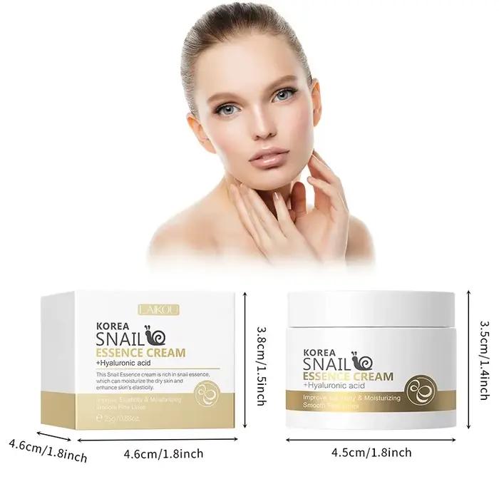 Crème pour le visage à base d'escargot hydratante et anti-âge pour peau endommagée réparatrice et nourrissante pour homme et femme toutes saisonsUsageId25g