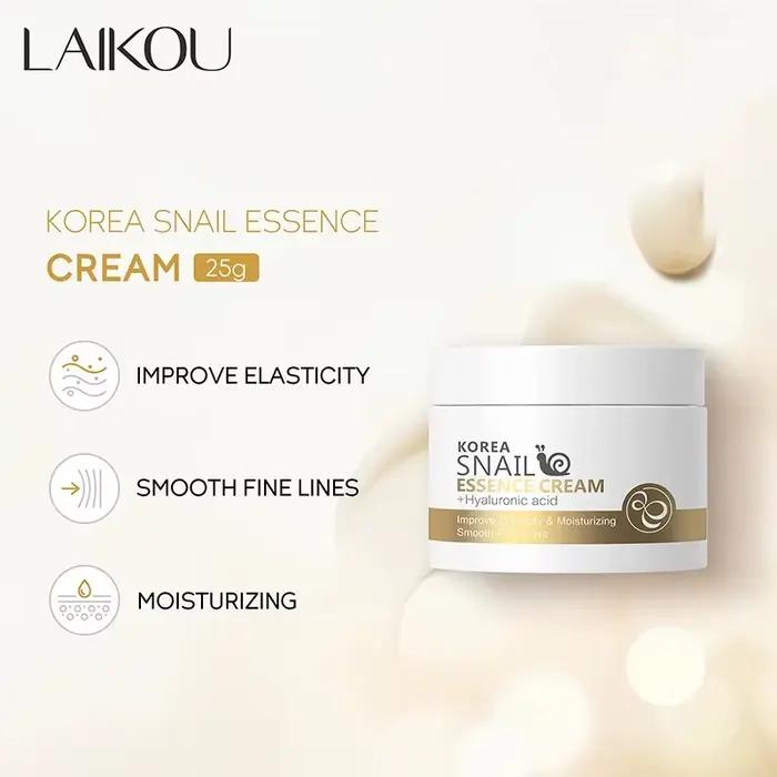 Crème pour le visage à base d'escargot hydratante et anti-âge pour peau endommagée réparatrice et nourrissante pour homme et femme toutes saisonsUsageId25g