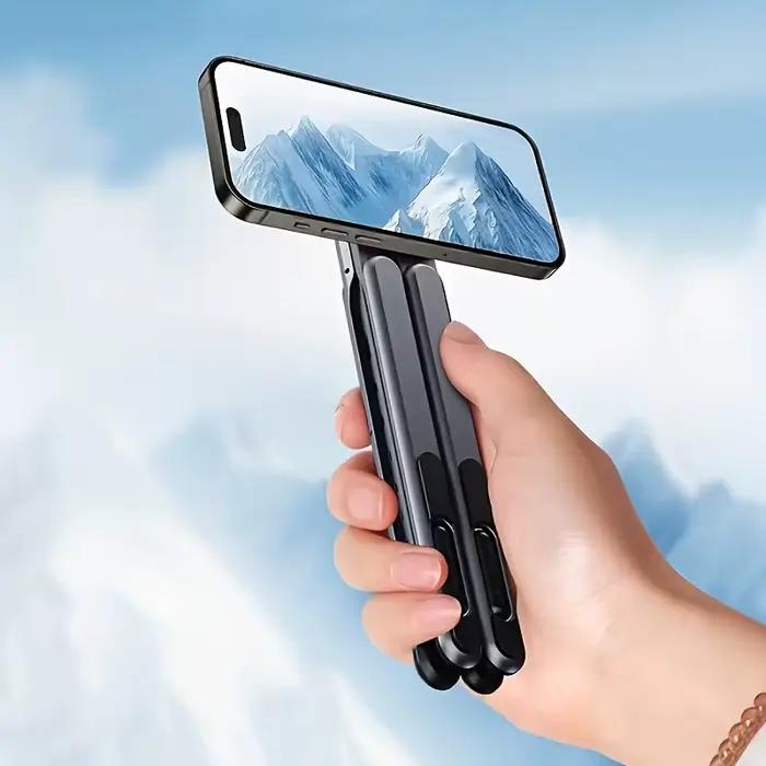Support pour téléphone portable et ordinateur portable avec base magnétique et réglage de hauteur à 8 niveaux, adapté pour iPad et téléphone portable magnétique