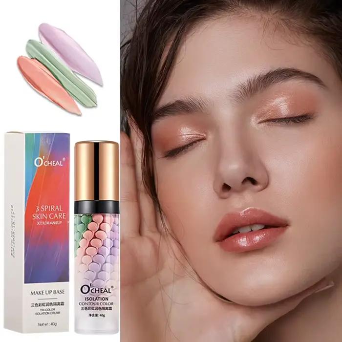O'CHEAL une étape trois couleurs spirale Contour Isolation apprêt crème hydratante soin du visage correcteur fond de teint maquillage cosmétique