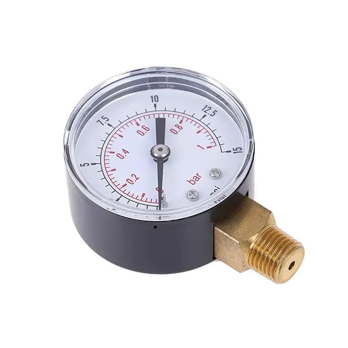 Manomètre basse pression 70x50x22mm, pour carburant, Air, huile, gaz, eau, 50mm, 0-15 PSI, 0-1 Bar, 1/4 BSPT