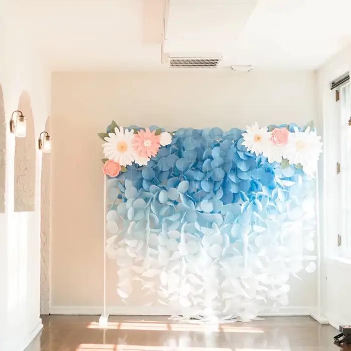 Guirxiété Murale en Papier Crêpe Dégradé Rond, Fournitures de ixd'Anniversaire et de Mariage, Décoration à Faire Soi-Même