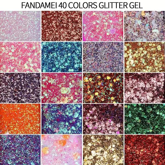 Palette de fards à paupières et scintillants de 40 couleurs avec paillettes dorées