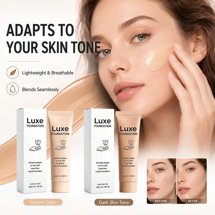Fond de teint liquide changeant de couleur, maquillage léger, couvrance naturelle, respirant, longue tenue, s'adapte au teint
