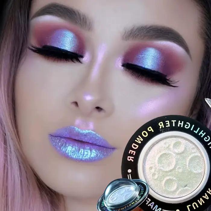 Poudre illuminatrice de contour de planète monochrome pour femmes surligneur scintillant brillant éclaircissant visage maquillage occasions spéciales
