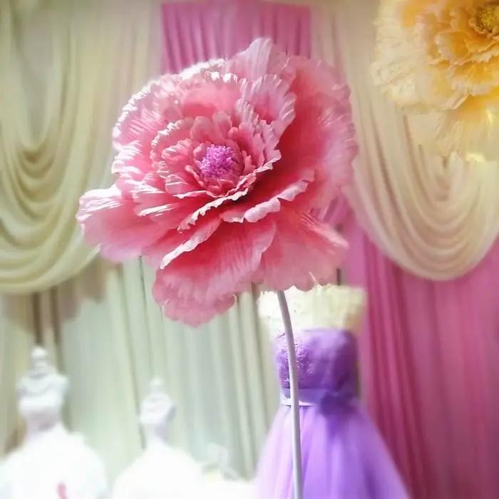 Grandes Fleurs Artificielles de 40/50/60/80cm, Pivoines Décoratives de Fond de Mariage, Branches de Fleurs en Soie, Mur pour la Décoration de la Maison
