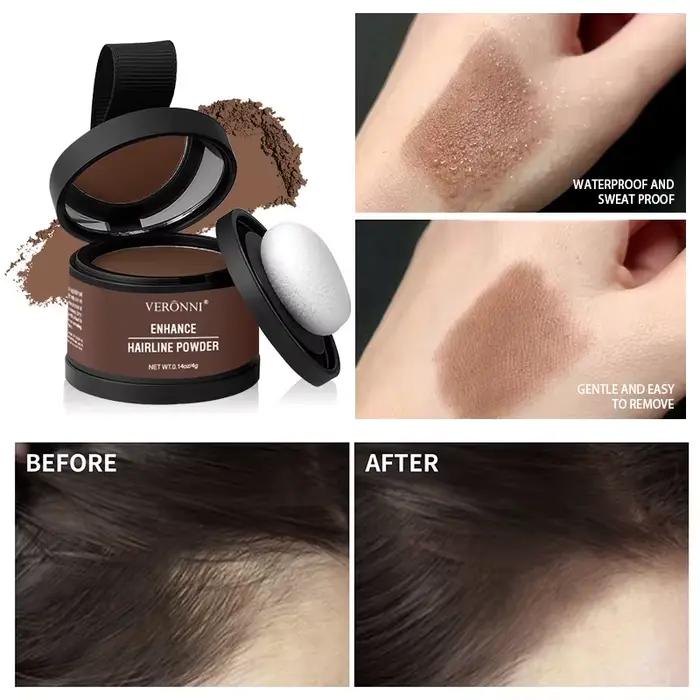 Poudre de ligne de cheveux imperméable instantanée naturelle