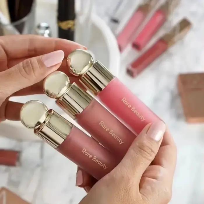 Rare Beauty Liquid Blush Highlighter Contour High Glossy Finish Luminizer Makeup Gel Face Body Brighten Glitter Natural