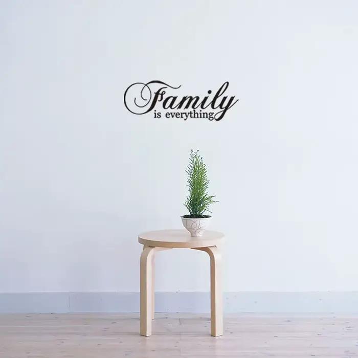 Autocollant mural inspirant « Family Is Rverything » pour salon, chambre à coucher, décoration de la maison, autocollants de porte, affiche