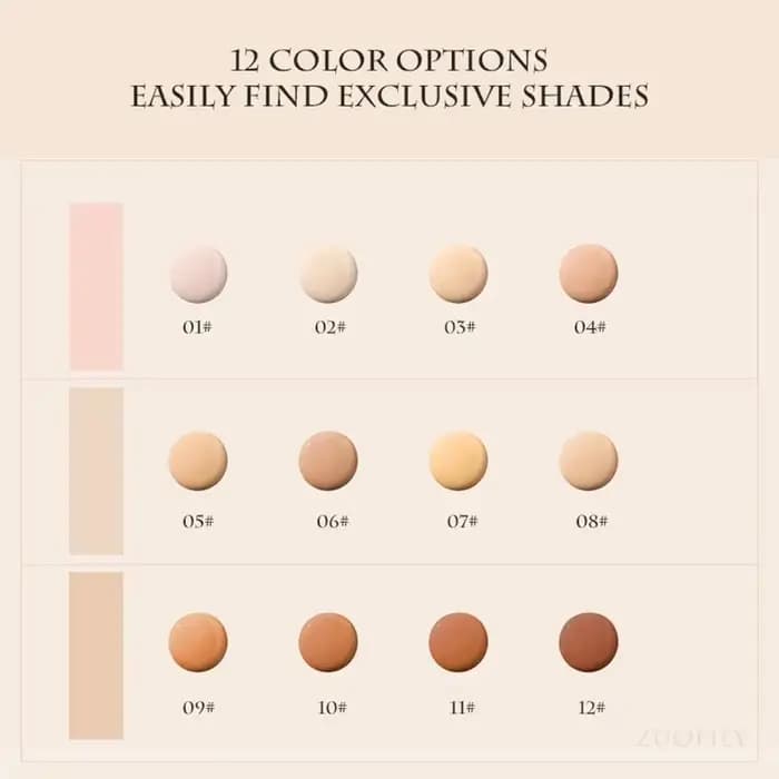Bâton de fond de teint mat 12 couleurs