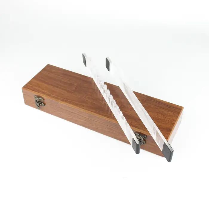 Ensemble de barres à prisme de luxe, de type horizontal et vertical, avec boîte de rangement en bois