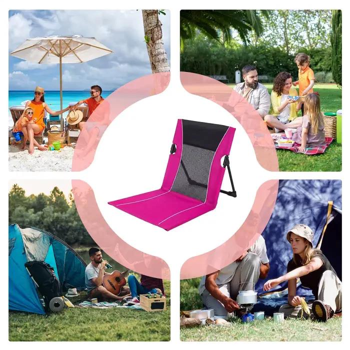 Chaise longue de plage pliable avec sac de transport pour piscine, idéale pour bronzer, voyager, camper et pique-niquer
