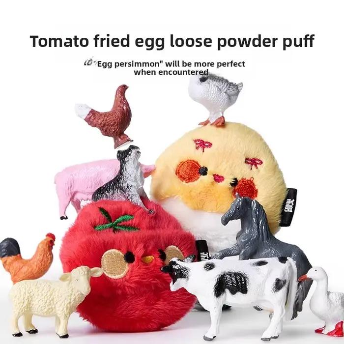 Lishu tomate œufs brouillés flocage poudre de maquillage bouffée Blush