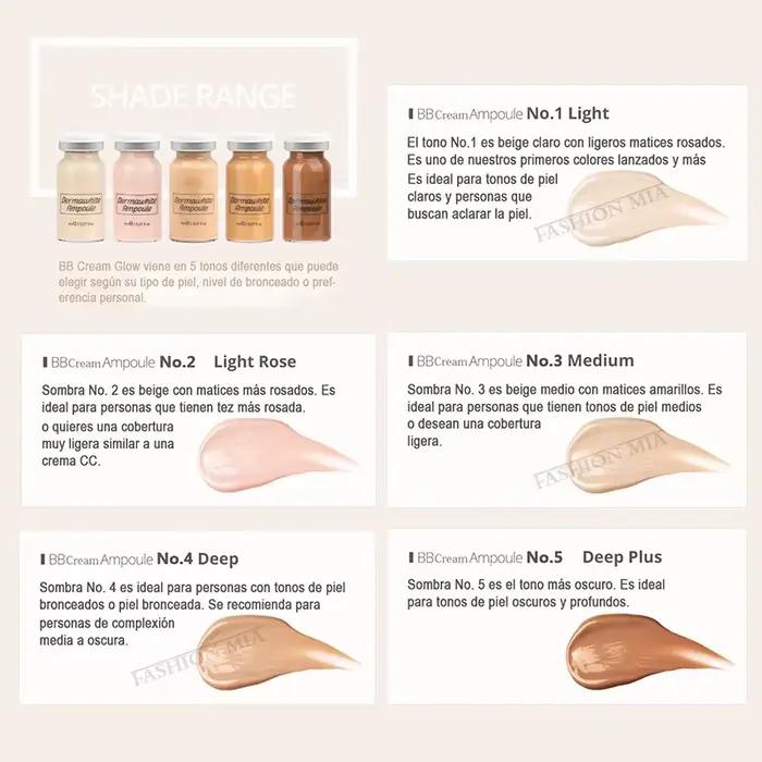 Kit de démarrage coréen 8ml BB Cream Ampoule Skin Booster Peptides/Niacinamide Fond de Teint Crème Anti-rides Hydratante Soin de la Peau