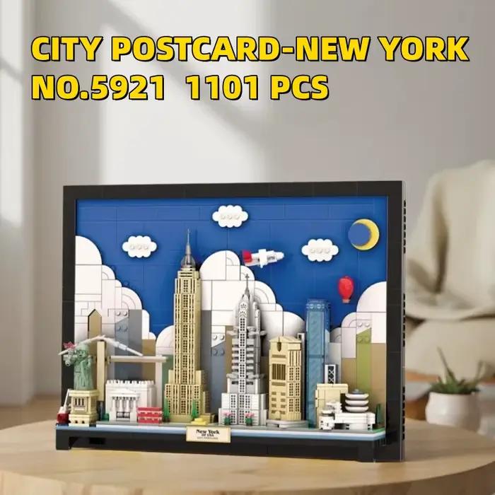 Blocs de construction CITY POSTCARD-NEW YORK, 1101 pièces, modèle d'architecture 5921, briques à assembler, jouets éducatifs pour enfants et adultes, cadeaux