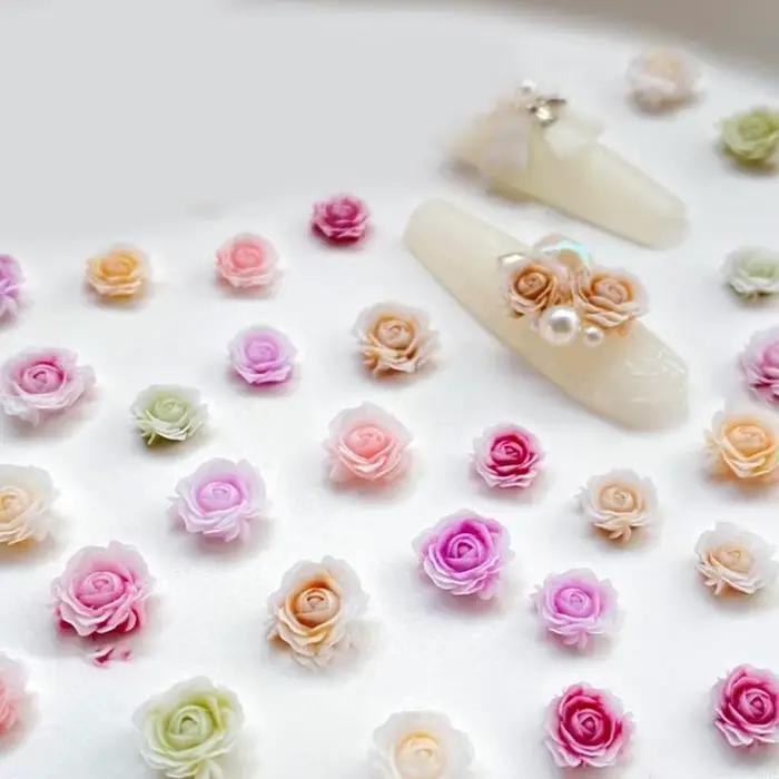 831E 50pcsdecorez vos ongles avec des accessoires rose en résine adaptés aux amateurs
