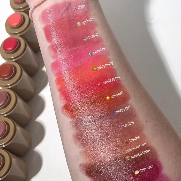 Stick de blush hydratant pour les lèvres et les joues, rouge naturel en poudre, crème blush, rouge à lèvres, facile à appliquer, couleur intense, ensemble de maquillage RHODE pour femmes occasions spéciales