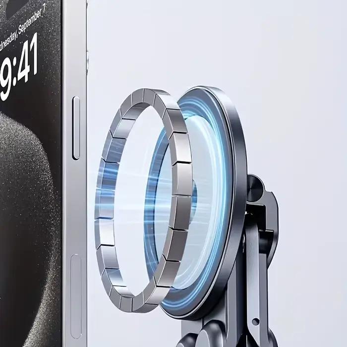 Support pour téléphone portable et ordinateur portable avec base magnétique et réglage de hauteur à 8 niveaux, adapté pour iPad et téléphone portable magnétique