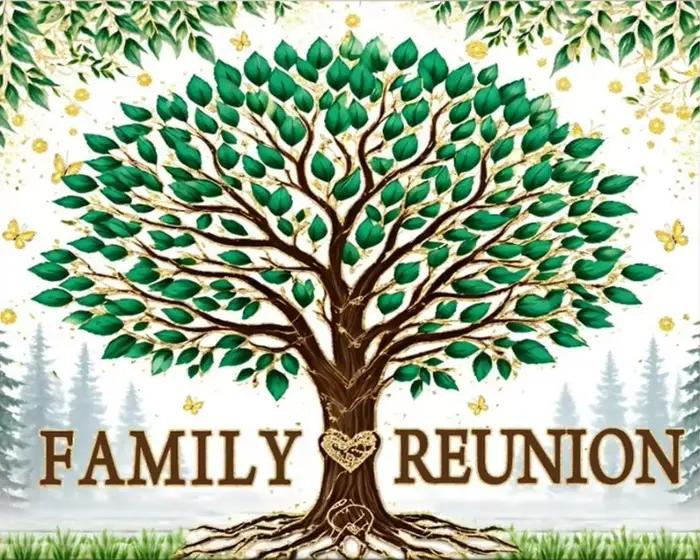 Fond de photographie de famille, toile de fond de réunion de famille, arbre noir et or, nous sommes, bienvenue à nos membres, bannière de rassemblement