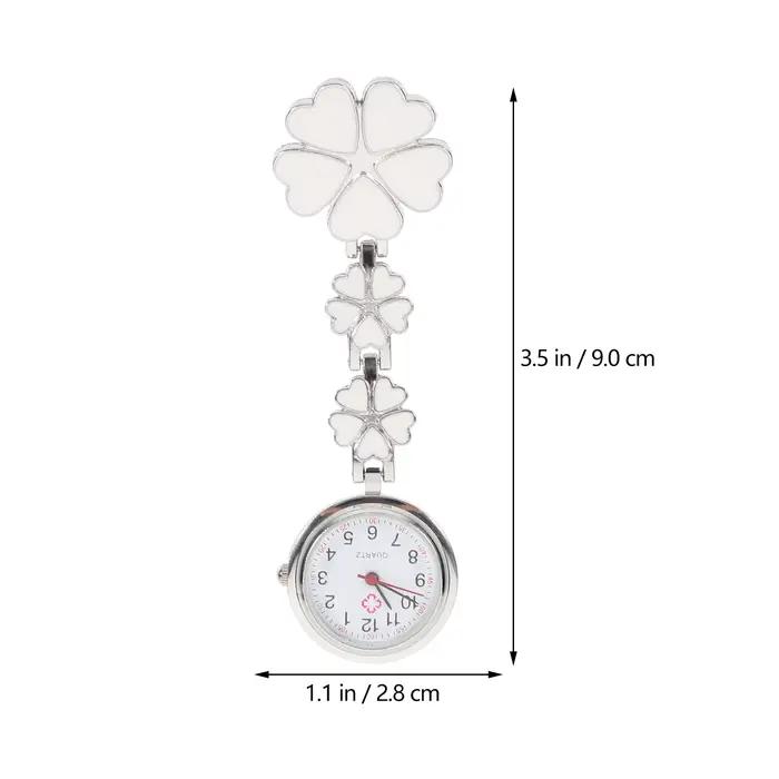 Montre à pince pour infirmière pour femme, montre à pince pour infirmière, montre à pince pour infirmière, blanc