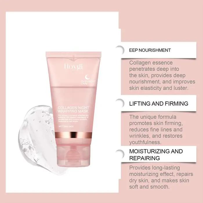 Masque facial décollable au collagène pour la nuit