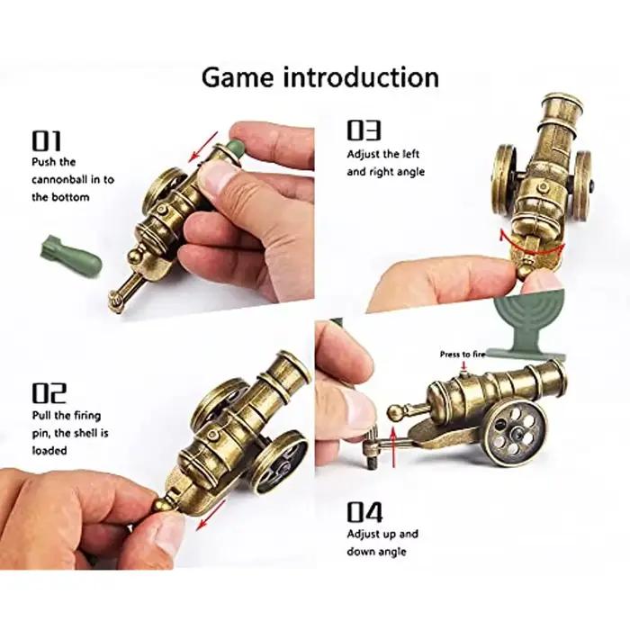 1 modèle de mini canon tirable : réplique militaire pour décoration de table - Un jouet sportif de tir unique et un cadeau de collection !