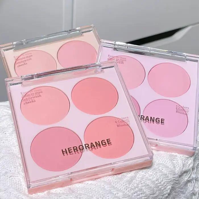 4 couleurs Blush poudre Platte visage doux