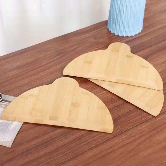 Planche à Pizza demi-ronde en bambou, Gadget de cuisine épais, pelle à Pizza en bois de bambou avec poignée, plateau à fruits pour pain et Sushi, 2 pièces