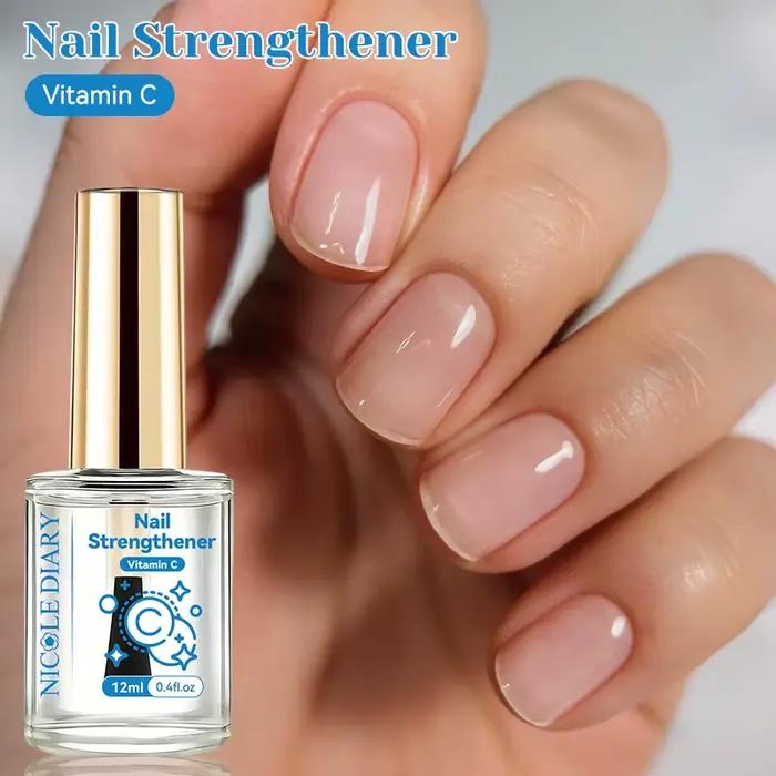 NICOLE DIARY 12ml Vernis à ongles rose fortifiant naturel transparent pour une brillance améliorée