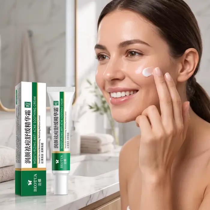 Crème Apaisante Hydratante Soin Visage Calme les Rougeurs et les Boutons Améliore les Éruptions Cutanées Lisse la Peau Traitement Quotidien Doux des Imperfections