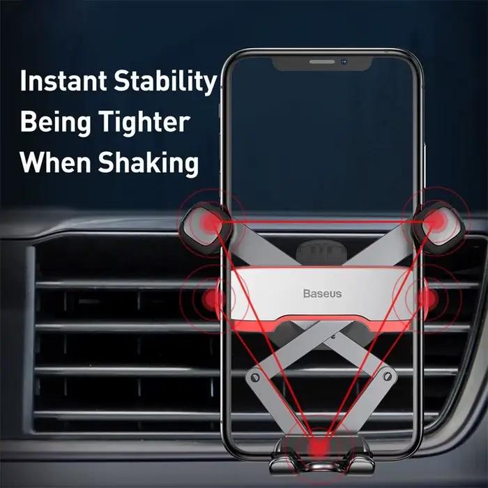 Baseus Support de téléphone de voiture en métal gravité Auto évent Support de téléphone portable pour 4.7-6.5 pouces téléphone Invisible Support de voiture