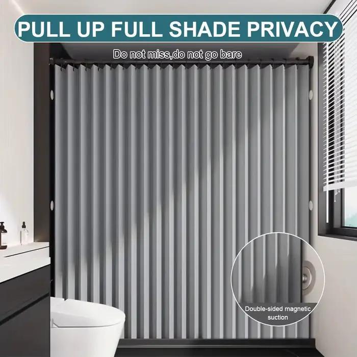 Rideau de douche rideaux de douche pliants magnétiques rideaux de douche imperméables en tissu Polyester adaptés à la salle de bain familiale
